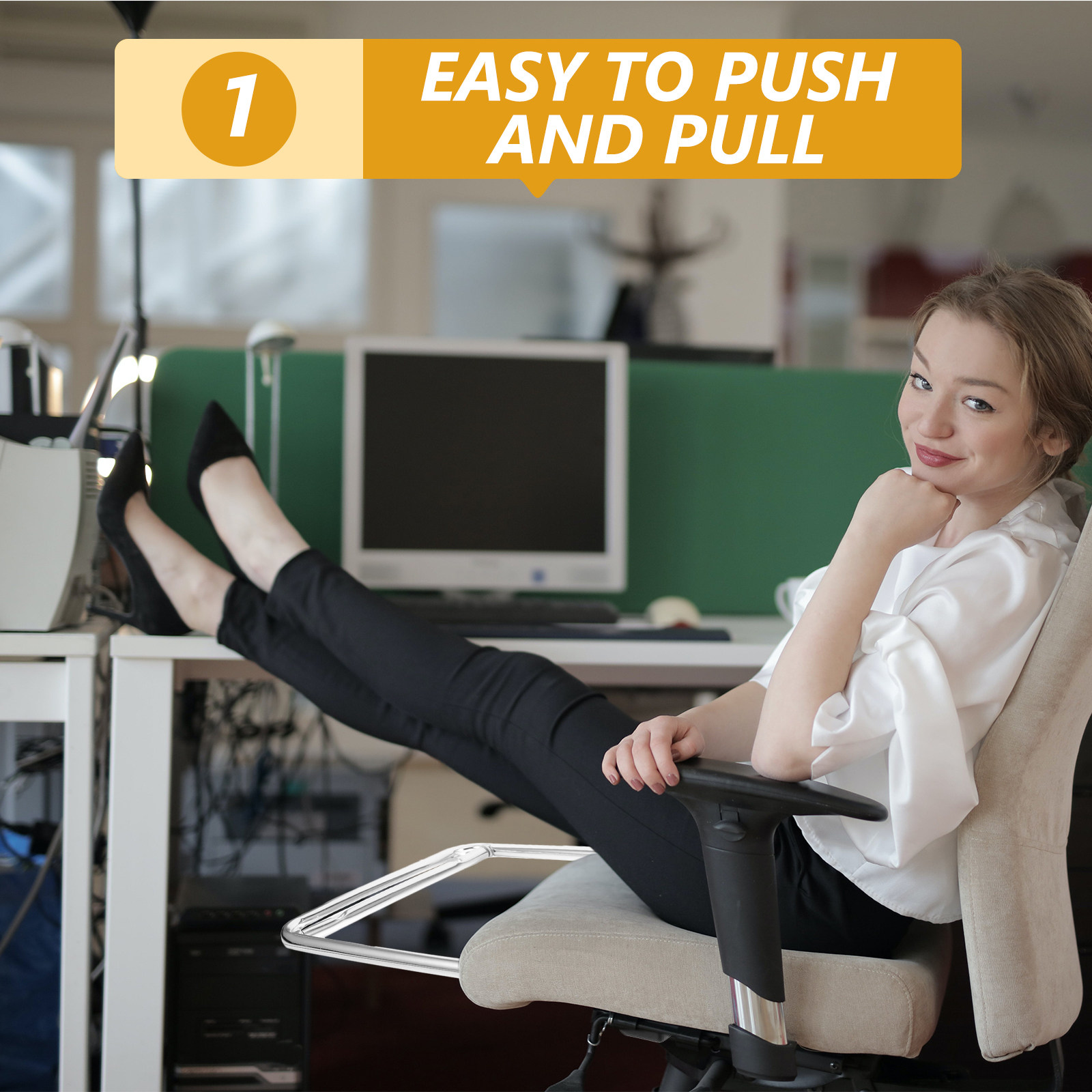 Footrest Under Desk - Podnóżek ze stali nierdzewnej, podpórka pod