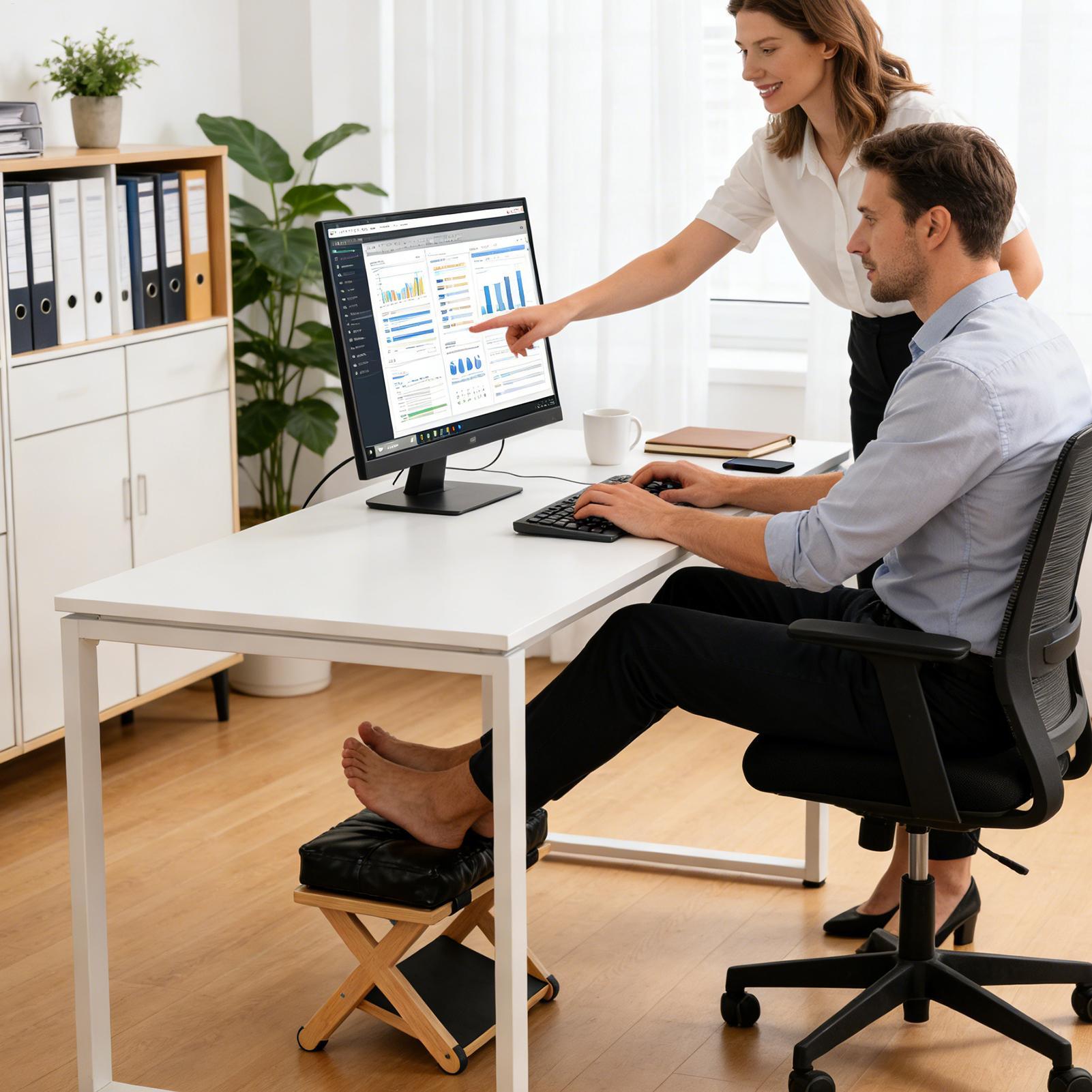 Podnóżek pod biurko, drewniany – Footrest Under Desk recenzja i cena